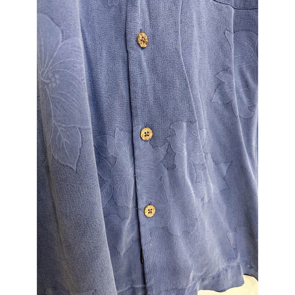 Tommy Bahama Men’s Size Large‎ Shirt Blue Floral Short Sleeve Camp 100% Silk - Picture 4 of 7